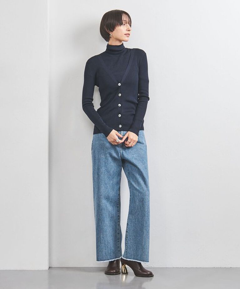 UNITED ARROWS「シルクリブ Vネック カーディガン」|カーディガン|