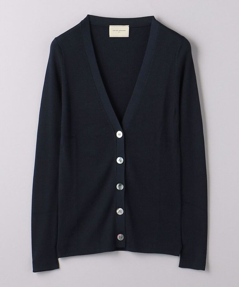 UNITED ARROWS「シルクリブ Vネック カーディガン」|カーディガン|