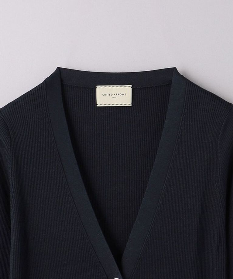 UNITED ARROWS「シルクリブ Vネック カーディガン」|カーディガン|
