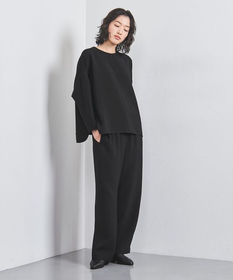 UNITED ARROWS「COMFY スリットノーカラー プルオーバー」|シャツ・ブラウス|