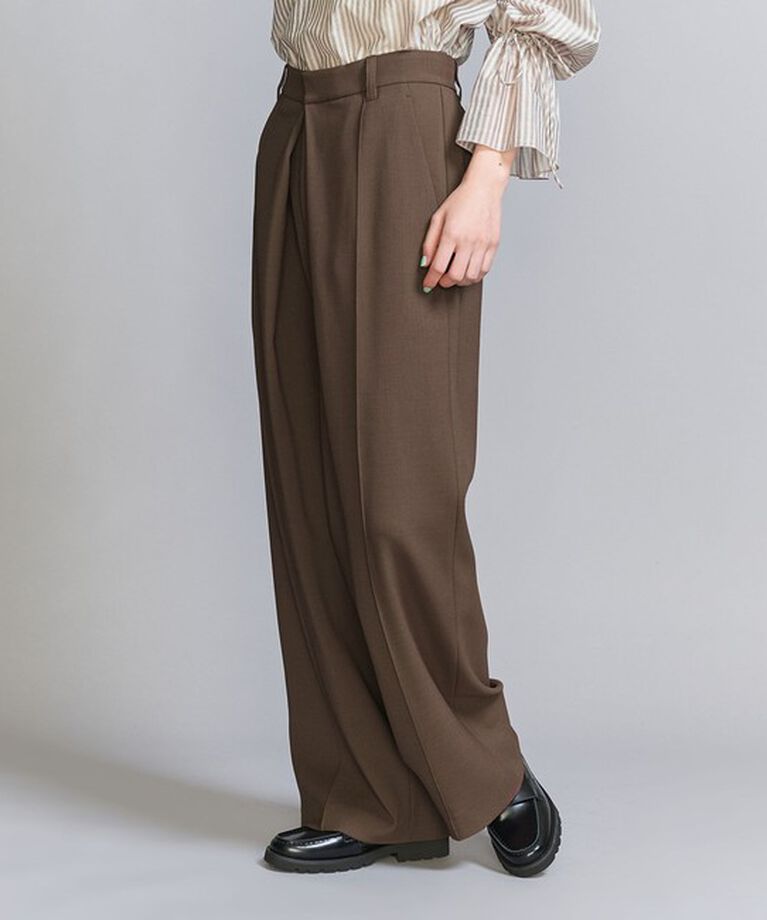 BEAUTY&YOUTH UNITED ARROWS「フロントタック ワイドパンツ」|チノ|