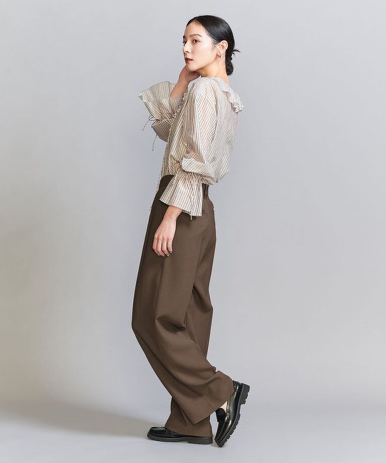 BEAUTY&YOUTH UNITED ARROWS「フロントタック ワイドパンツ」|チノ|