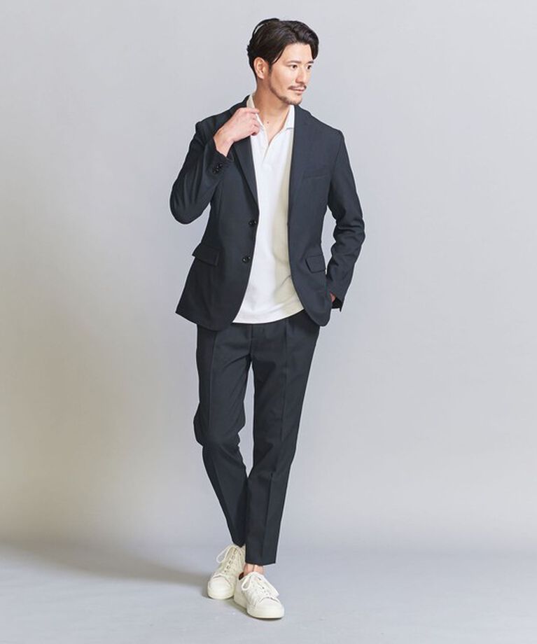 BEAUTY&YOUTH UNITED ARROWS「【WEB限定 WARDROBE SMART】ライト オックスフォード セットアップ/ジャケット＆イージーパンツ」|スーツ|NAVY