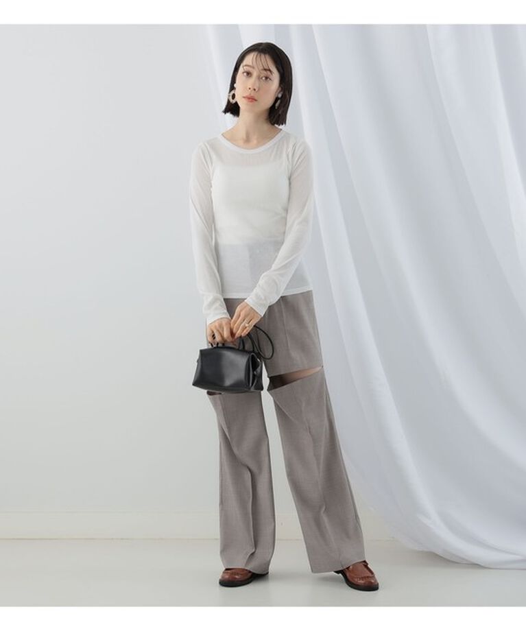 Ray BEAMS 「テレコ リブ クルーネック トップス」|Tシャツ・カットソー|