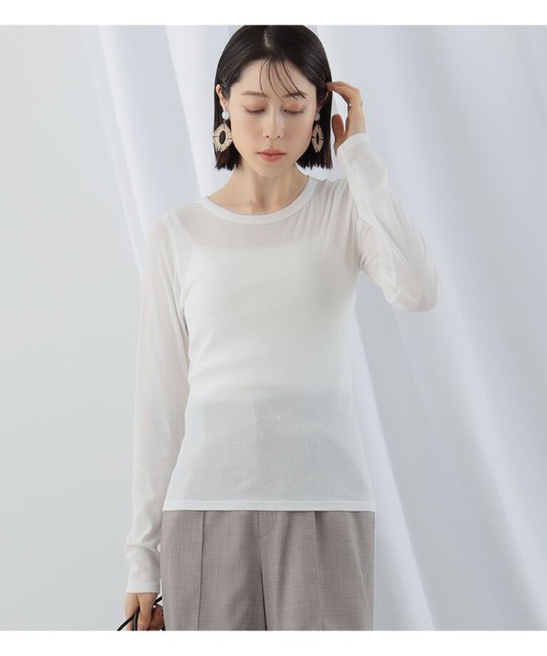 Ray BEAMS 「テレコ リブ クルーネック トップス」|Tシャツ・カットソー|