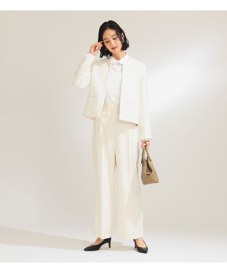 Demi-Luxe BEAMS 「ハイウエスト ワイド ストレートパンツ＊」|チノ|