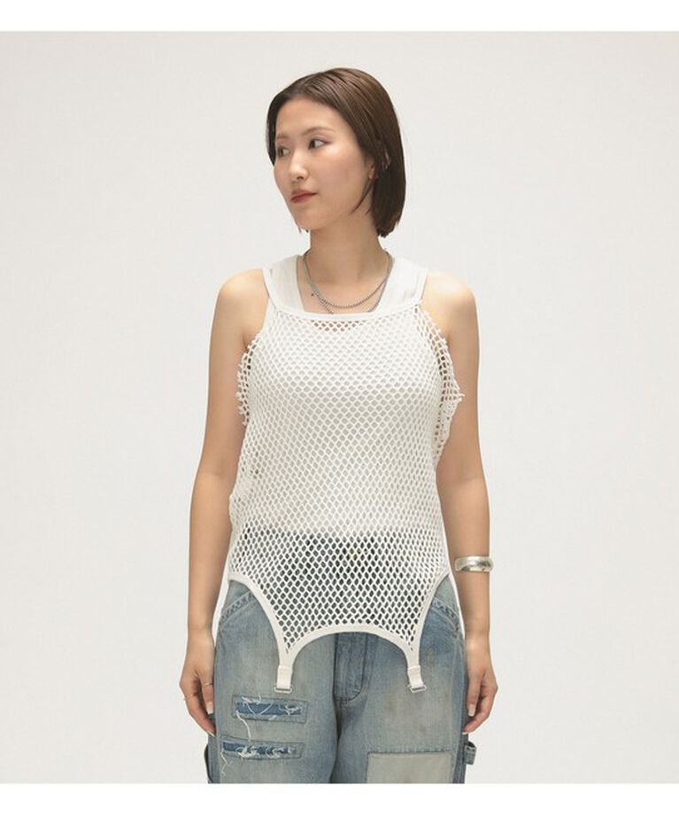 BEAMSBOY「maturely / フィッシュ ネット タンクトップ」|Tシャツ・カットソー|WHITE