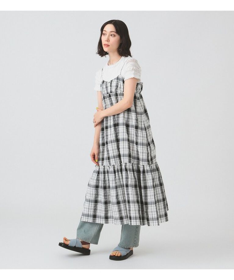 Ray BEAMS 「チェック ティアード キャミ ワンピース」|ワンピース|