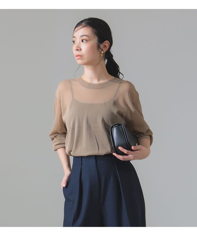 Demi-Luxe BEAMS 「2WAY シアー カーディガン」|ニット・セーター|BEIGE