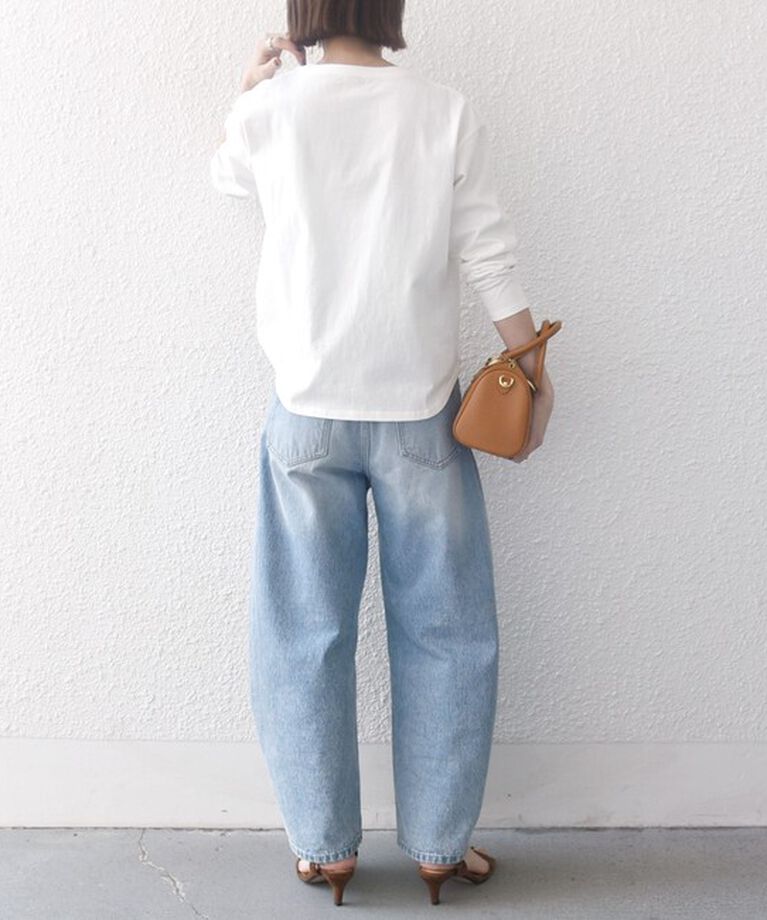 SHIPS any「【SHIPS any別注】THE KNiTS:〈洗濯機可能〉ラウンドヘム ロゴ ロングスリーブ TEE」|Tシャツ・カットソー|