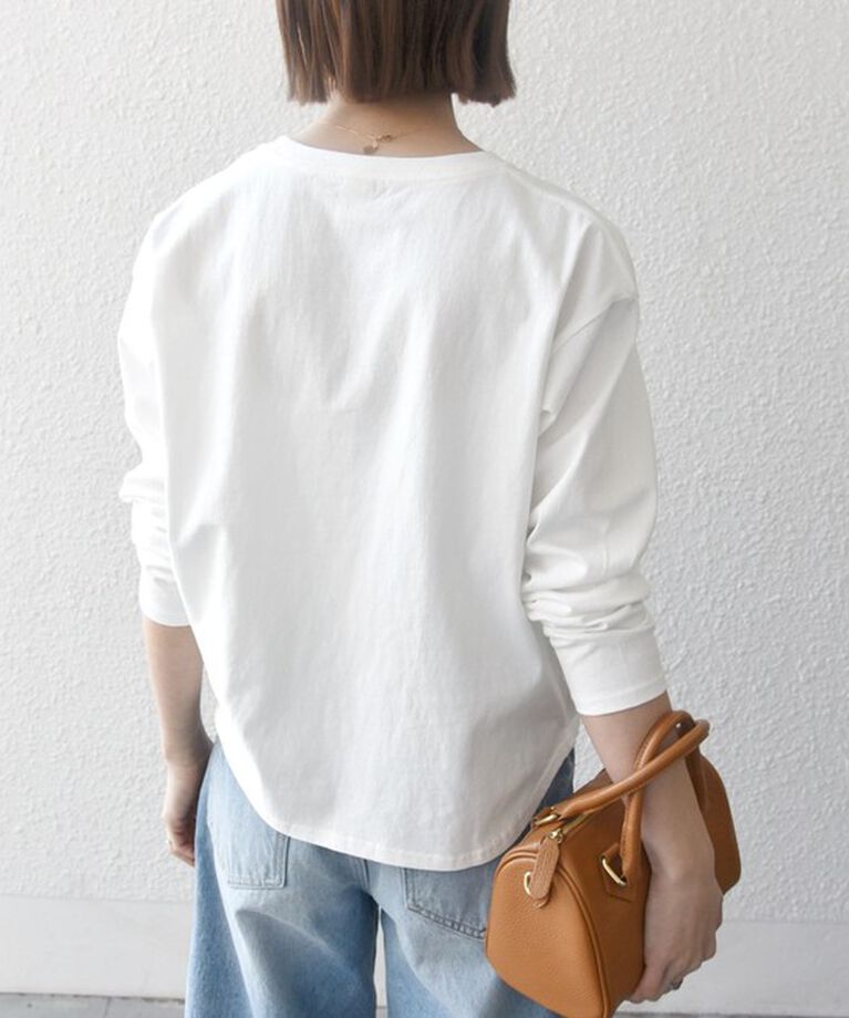 SHIPS any「【SHIPS any別注】THE KNiTS:〈洗濯機可能〉ラウンドヘム ロゴ ロングスリーブ TEE」|Tシャツ・カットソー|