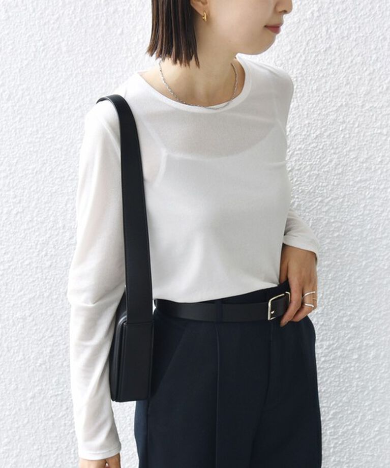 SHIPS for women「シアー トリコット ロングスリーブ TEE」|Tシャツ・カットソー|