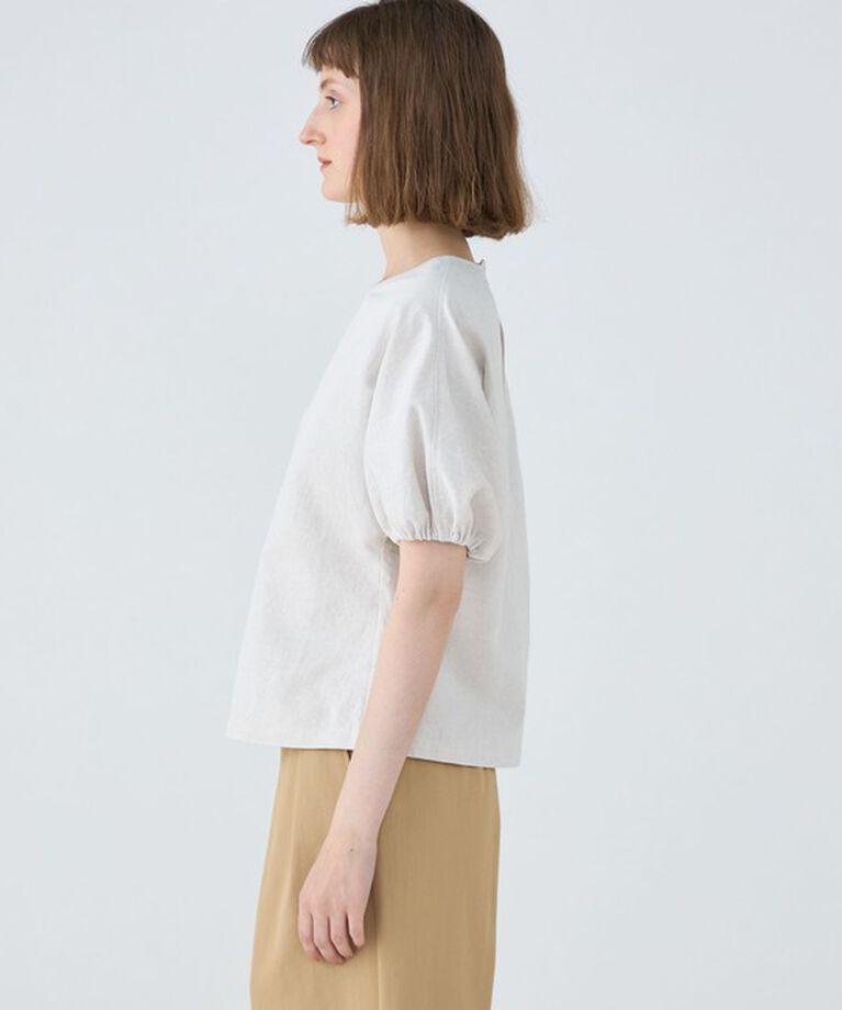 MACPHEE「【WEB限定】リアクティブデニム パフスリーブブラウス」|シャツ・ブラウス|