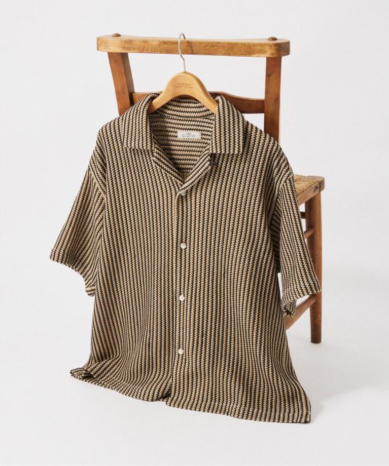 JOURNAL STANDARD relume「ストライプ カラーレース 半袖シャツ」|シャツ・ブラウス|ベージュ A