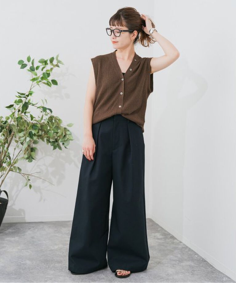 Spick and Span「リネンコットンリブニットベスト」|ベスト・ジレ|