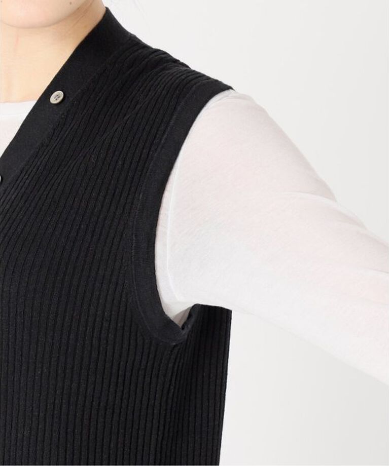Spick and Span「リネンコットンリブニットベスト」|ベスト・ジレ|