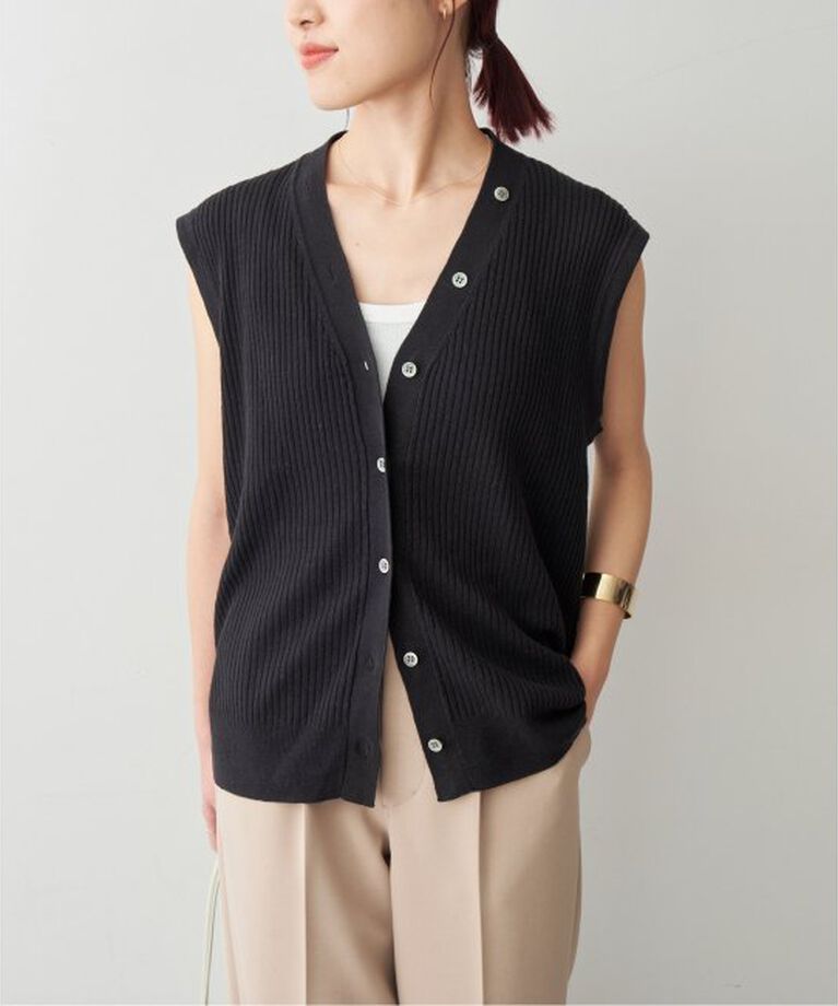 Spick and Span「リネンコットンリブニットベスト」|ベスト・ジレ|