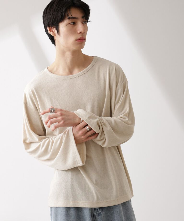 nano･universe「WEB限定/セミシアークルーネックプルオーバー 長袖」|Tシャツ・カットソー|
