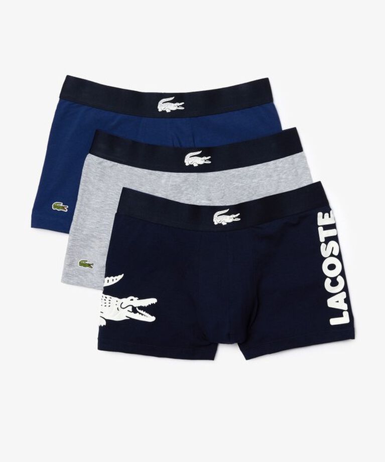 LACOSTE「マルチデザイン３パックトランクショーツ」|インナー|ネイビー