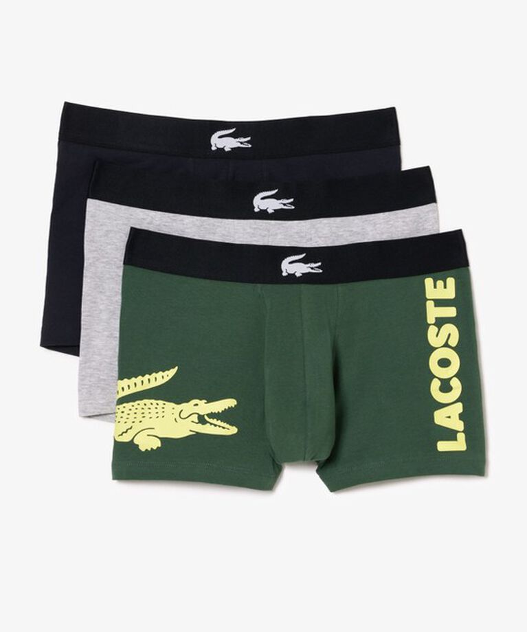 LACOSTE「マルチデザイン３パックトランクショーツ」|インナー|カーキ