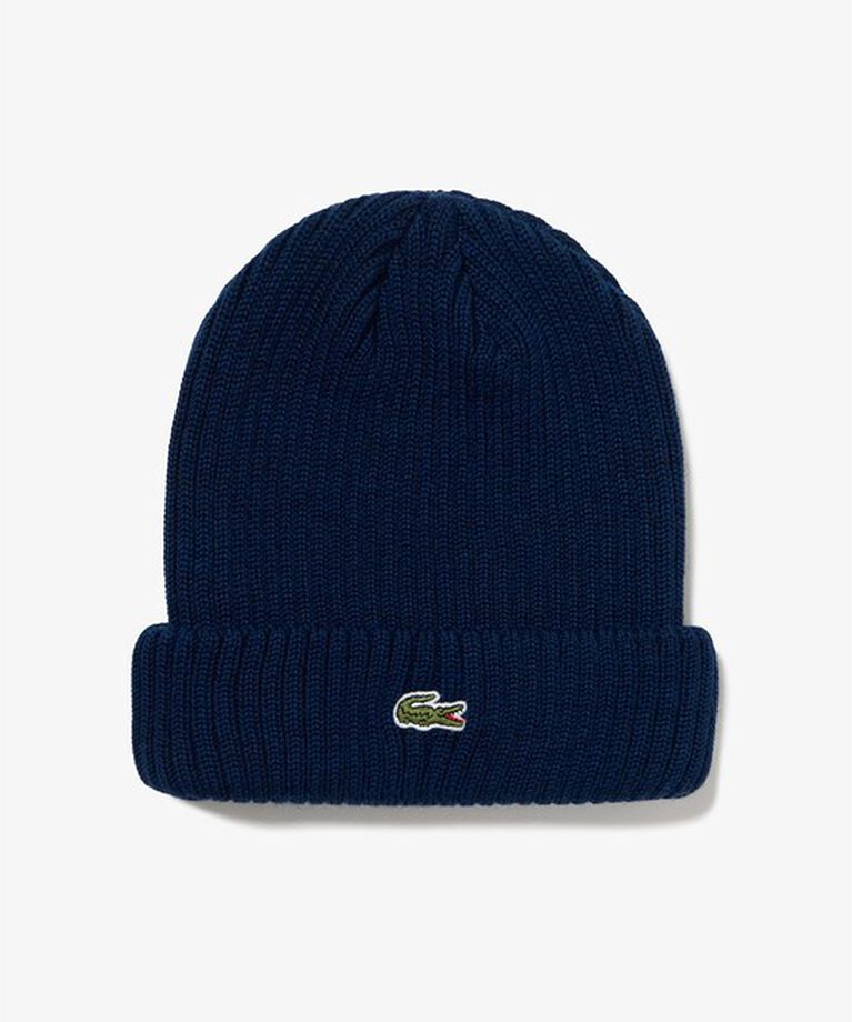 LACOSTE「ウールリブニットキャップ」|ニット帽|