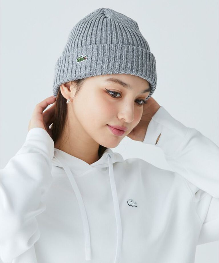 LACOSTE「ウールリブニットキャップ」|ニット帽|