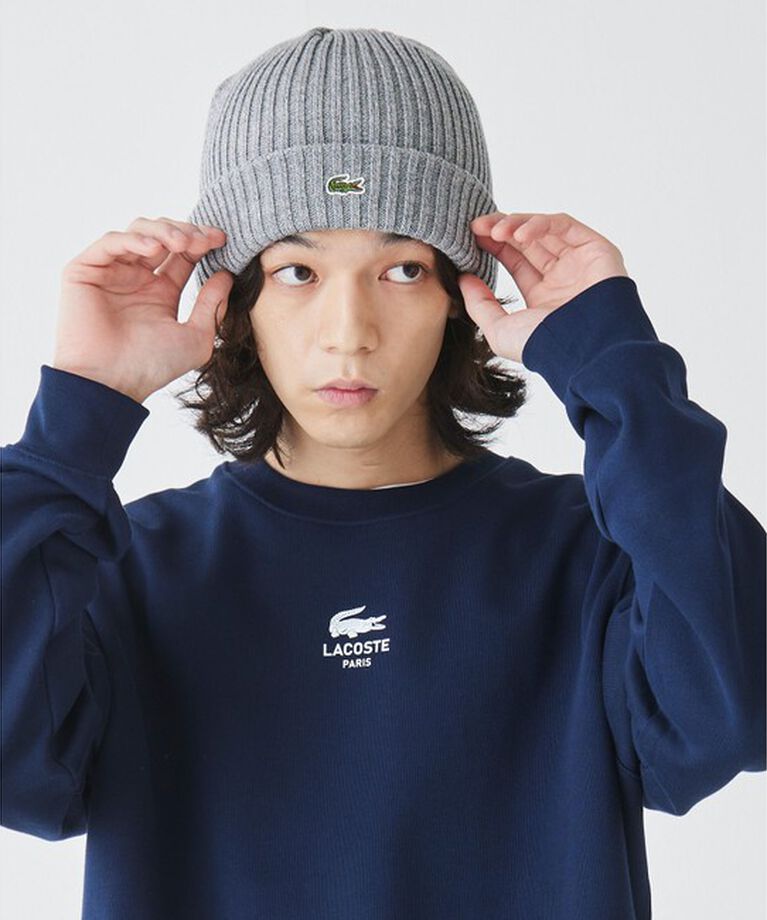 LACOSTE「ウールリブニットキャップ」|ニット帽|