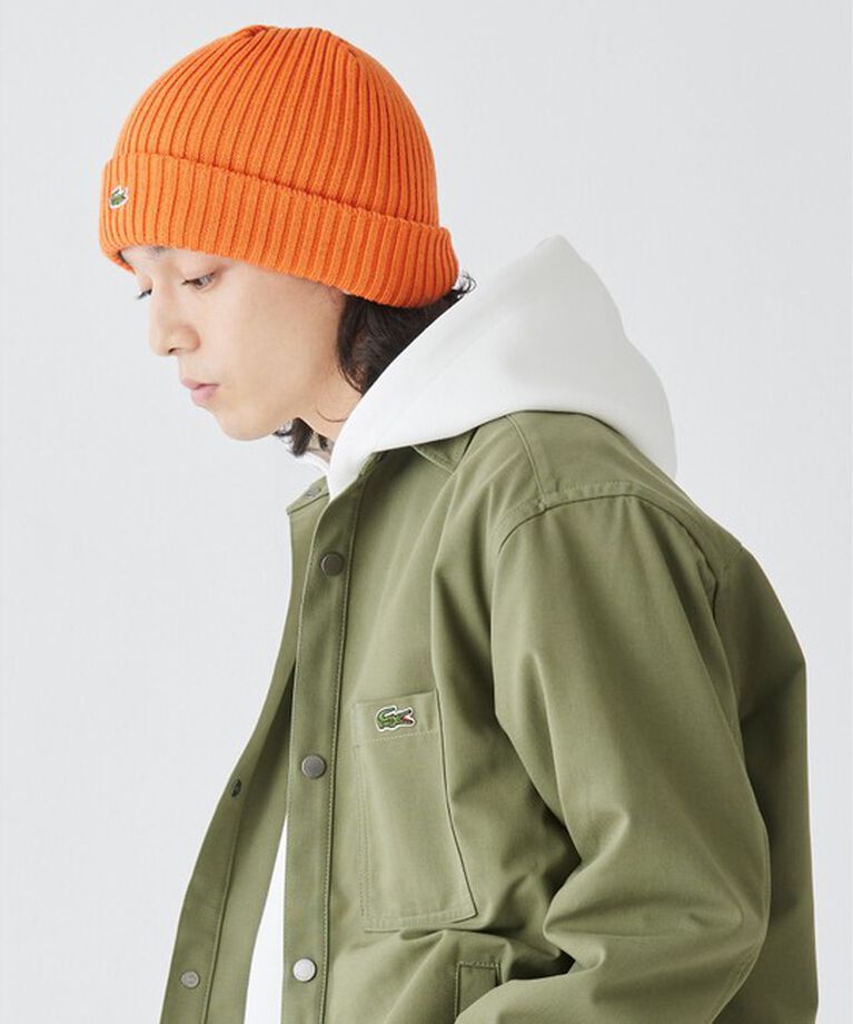 LACOSTE「ウールリブニットキャップ」|ニット帽|