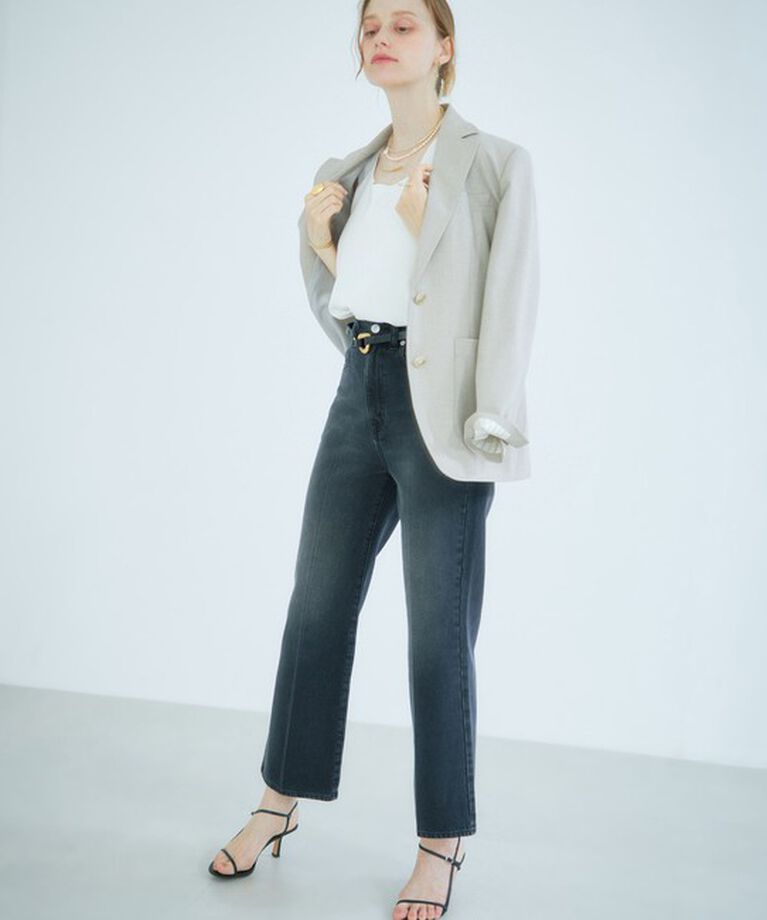 Rie Miller「【RM denim】センタープレスハイウエストデニム」|デニム|