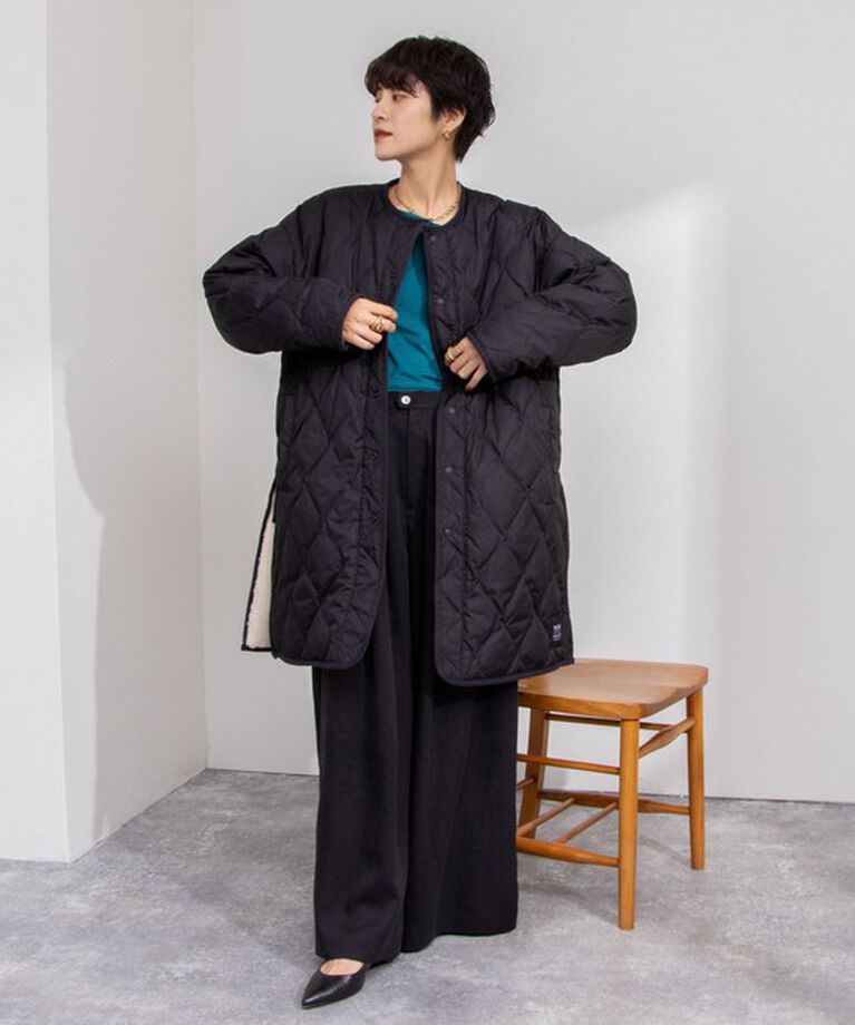 NOLLEY'S「◇【WEB限定】【TAION/タイオン】ノーカラーボアコート(リバーシブル) 24AW」|ダウン|