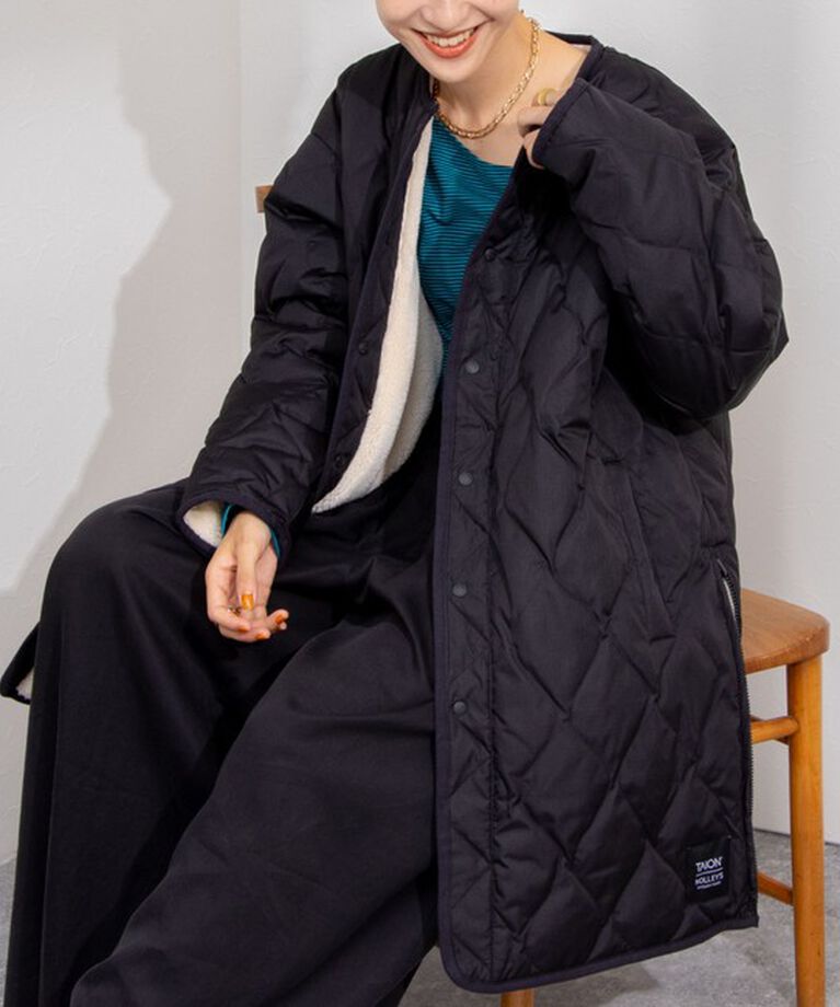NOLLEY'S「◇【WEB限定】【TAION/タイオン】ノーカラーボアコート(リバーシブル) 24AW」|ダウン|