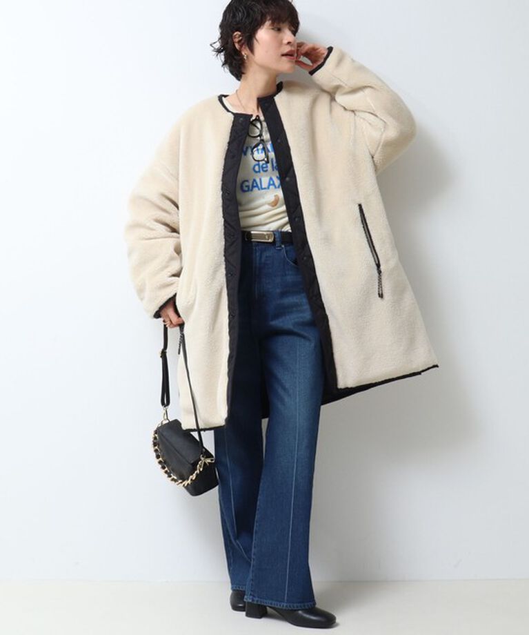 NOLLEY'S「◇【WEB限定】【TAION/タイオン】ノーカラーボアコート(リバーシブル) 24AW」|ダウン|