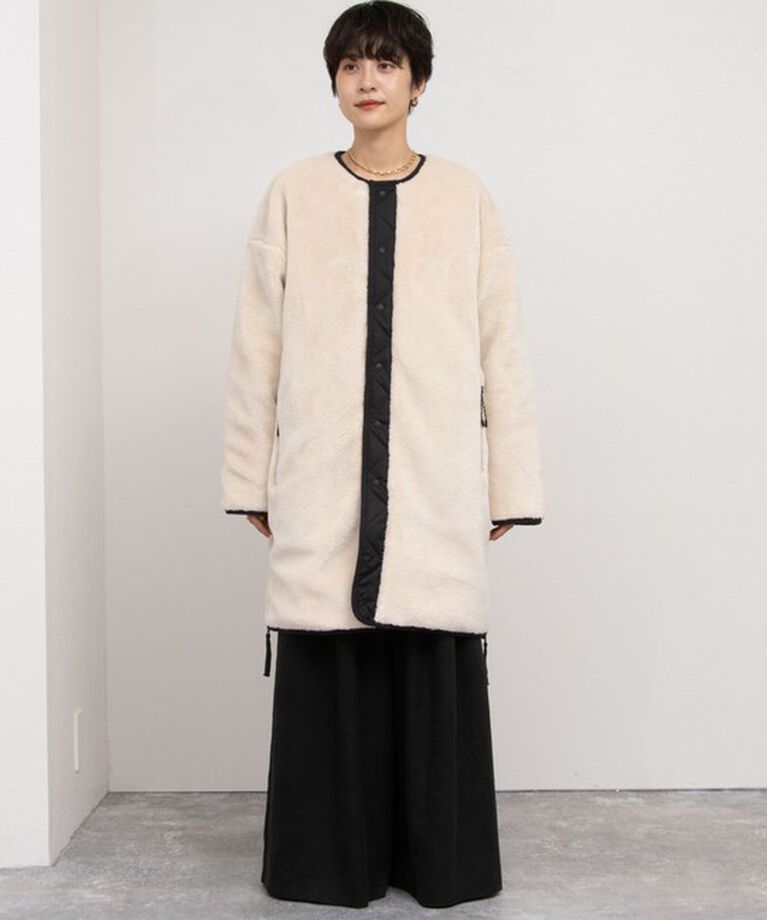 NOLLEY'S「◇【WEB限定】【TAION/タイオン】ノーカラーボアコート(リバーシブル) 24AW」|ダウン|