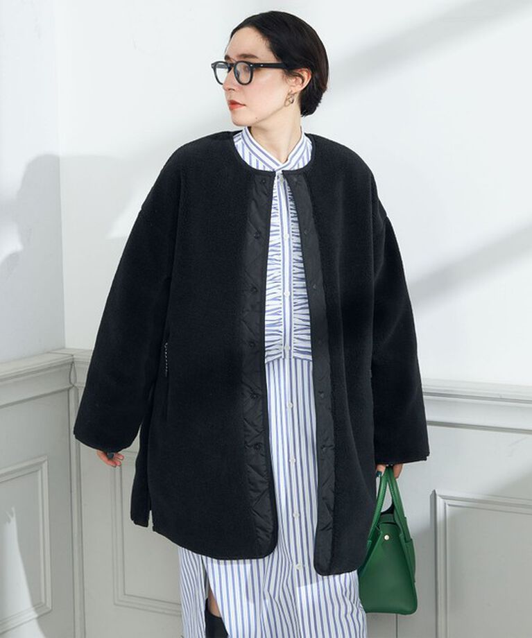NOLLEY'S「◇【WEB限定】【TAION/タイオン】ノーカラーボアコート(リバーシブル) 24AW」|ダウン|