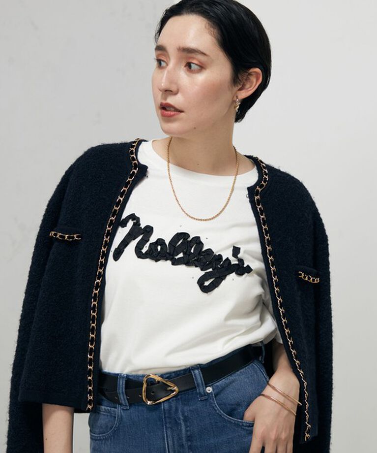 NOLLEY'S「＜飯豊まりえさん着用＞チェーンブレードフワフワジャケット 24AW」|カーディガン|