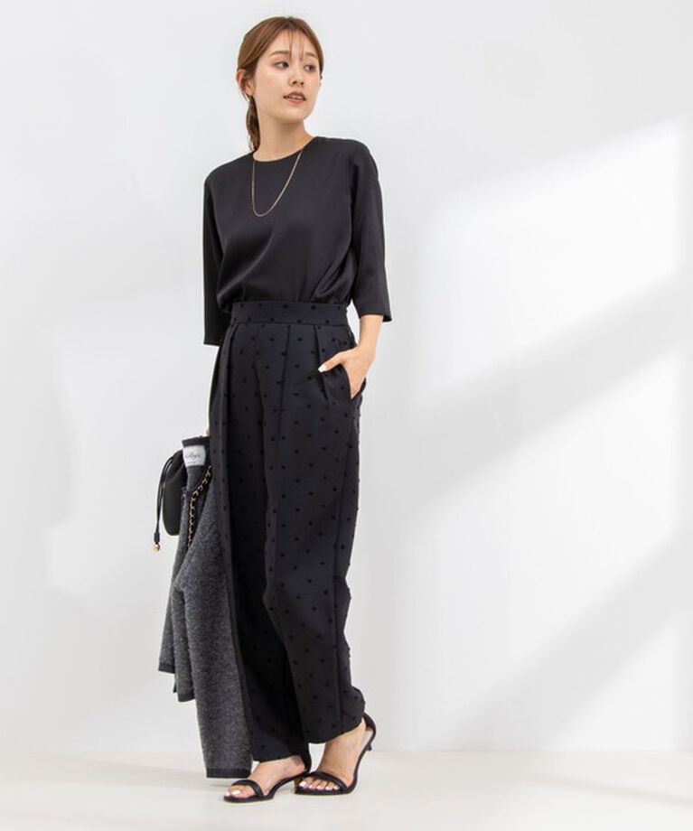 NOLLEY'S「《オールシーズン対応》ウォッシャブルドットツッキリツータックテーパードパンツ 24AW」|その他|