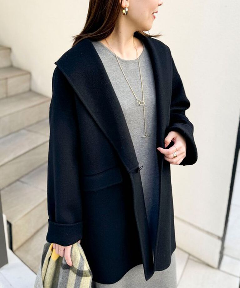 NOLLEY'S sophi「◇【WEB限定カラーあり】SUPER140リバーショールコート 24AW」|ダッフルコート|ブラック