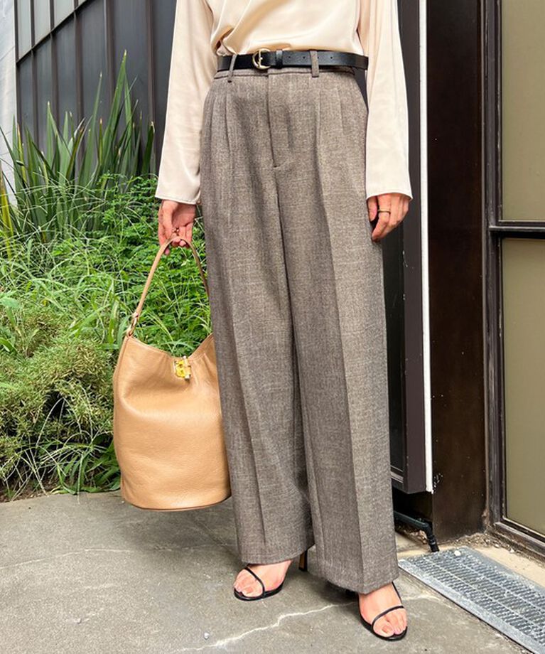 NOLLEY'S sophi「ウォッシャブルシャークツータックワイドパンツ」|その他|グレー系その他