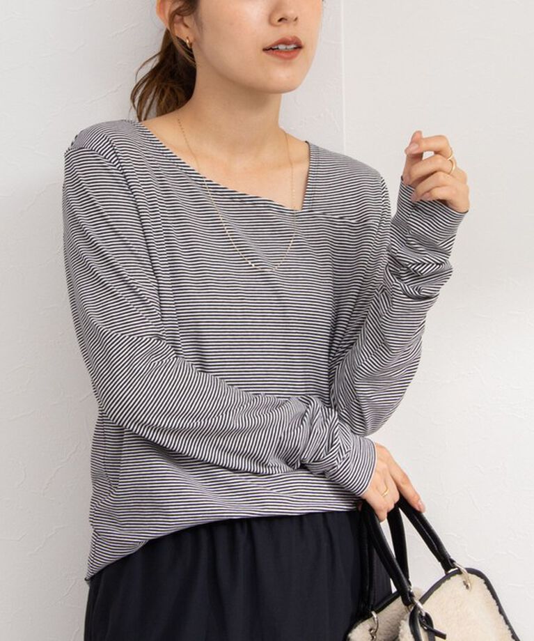 NOLLEY'S「ハイツイストコットンアシメ2WAYプルオーバーカットソー」|Tシャツ・カットソー|ホワイト系4