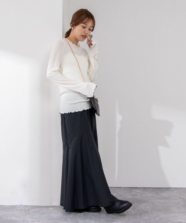 NOLLEY'S「MY STANDARDウォッシャブルリブクルーネックプルオーバーカットソー」|Tシャツ・カットソー|