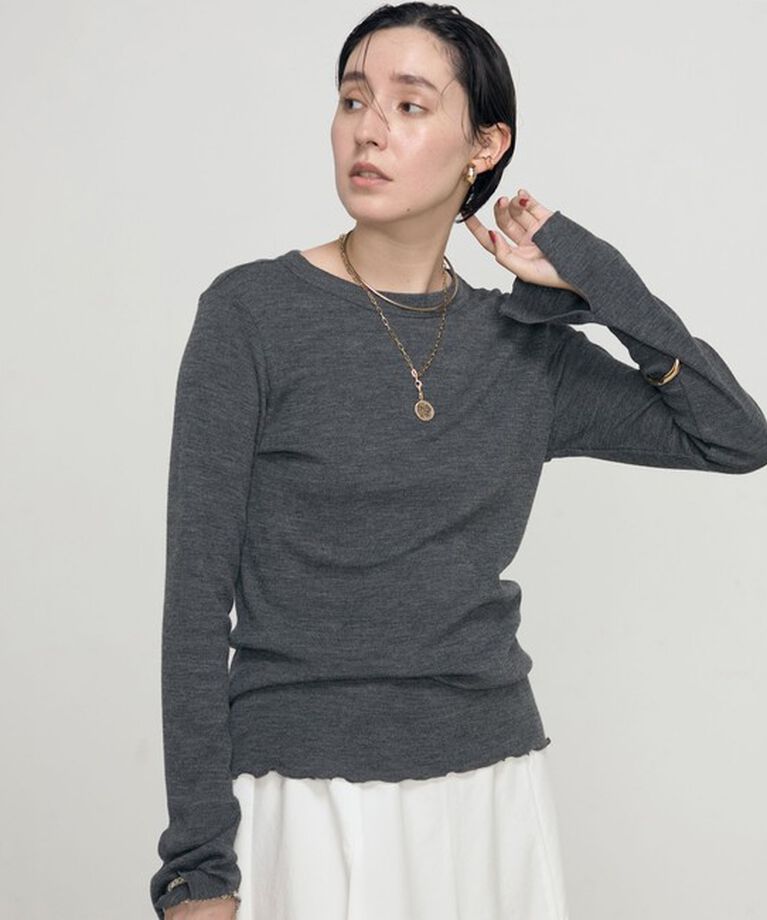 NOLLEY'S「MY STANDARDウォッシャブルリブクルーネックプルオーバーカットソー」|Tシャツ・カットソー|