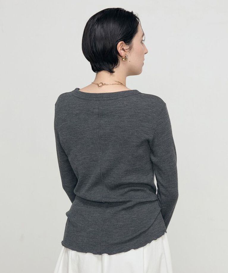 NOLLEY'S「MY STANDARDウォッシャブルリブクルーネックプルオーバーカットソー」|Tシャツ・カットソー|