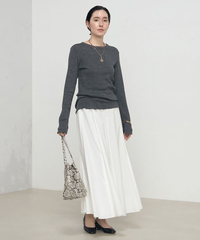 NOLLEY'S「MY STANDARDウォッシャブルリブクルーネックプルオーバーカットソー」|Tシャツ・カットソー|