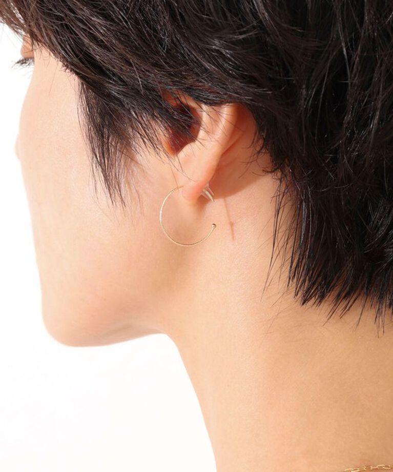 NOLLEY'S「【grace grace/グラスグラス】10K カットワイヤーフープ ピアス」|ピアス|