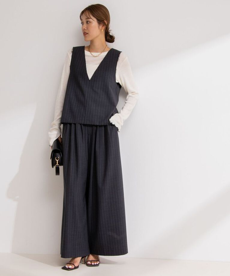 NOLLEY'S「◇【WEB限定サイズあり】《セットアップ対応》ウォッシャブルMannishワイドパンツ」|その他|