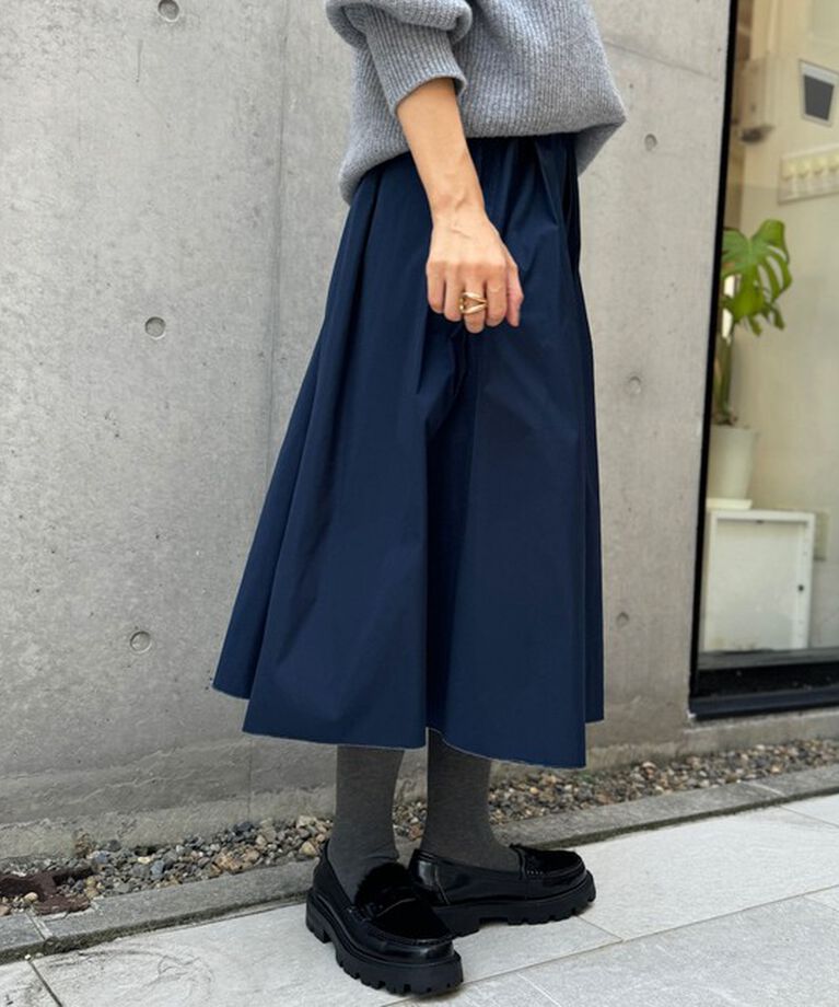 NOLLEY'S「【WEB限定カラーあり】ウォッシャブルリバーシブルタフタスカート」|スカート|ブルー