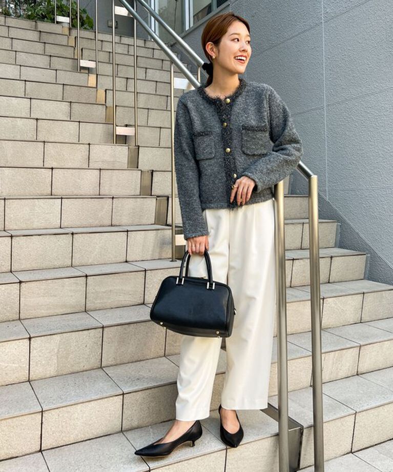 NOLLEY'S「《セットアップ対応》ウォッシャブルゴールドパーツベルト付きワイドパンツ」|その他|