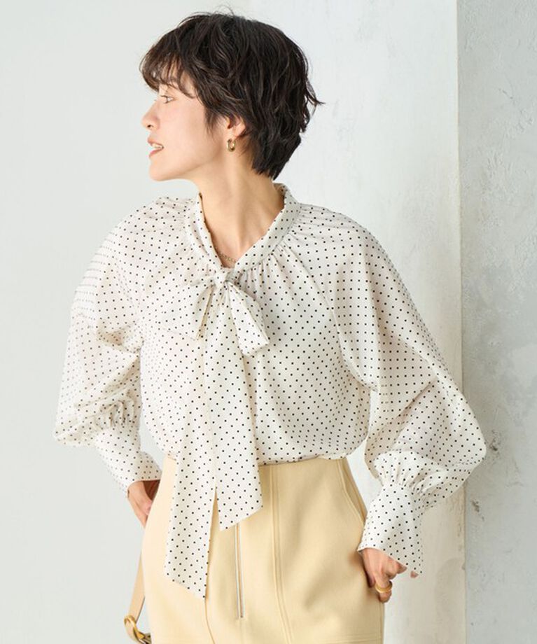 NOLLEY'S sophi「フロッキードットボウタイブラウス」|シャツ・ブラウス|