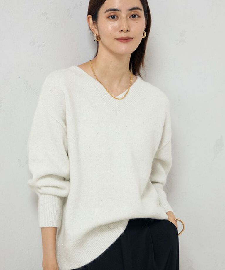 NOLLEY'S sophi「モヘヤラメスパンコール2WAYプルオーバーニット」|ニット・セーター|