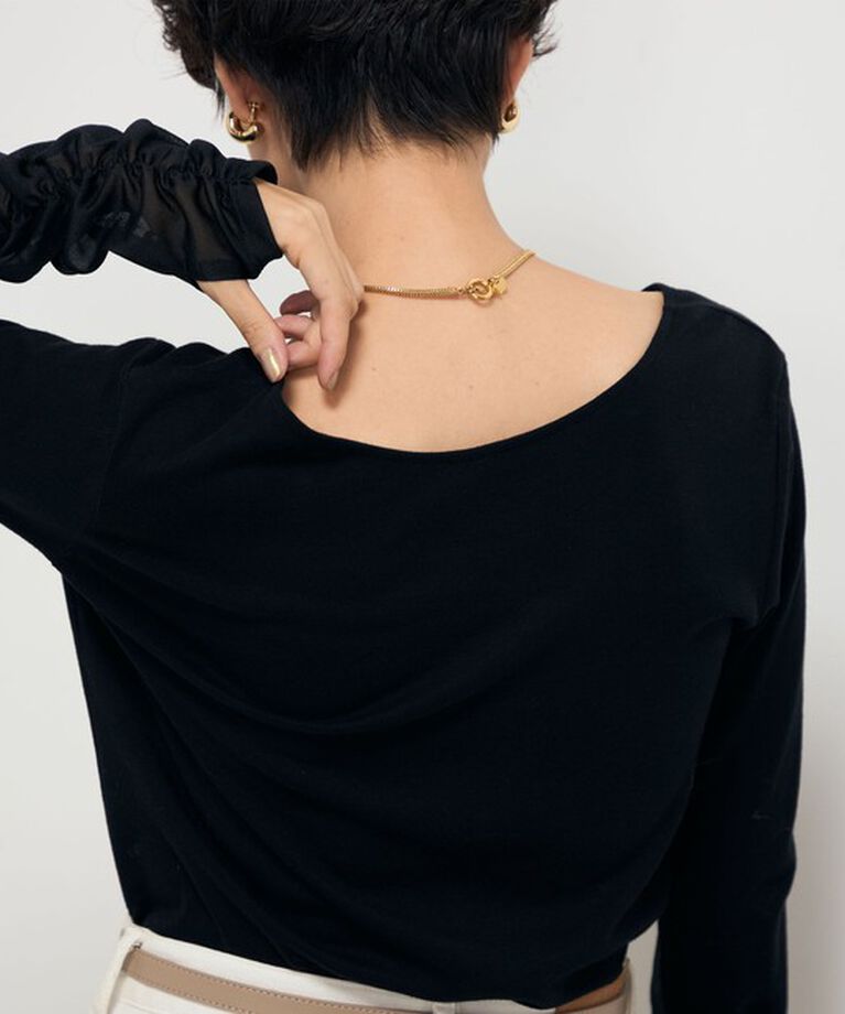 Rie Miller「袖口シアーロンT」|Tシャツ・カットソー|